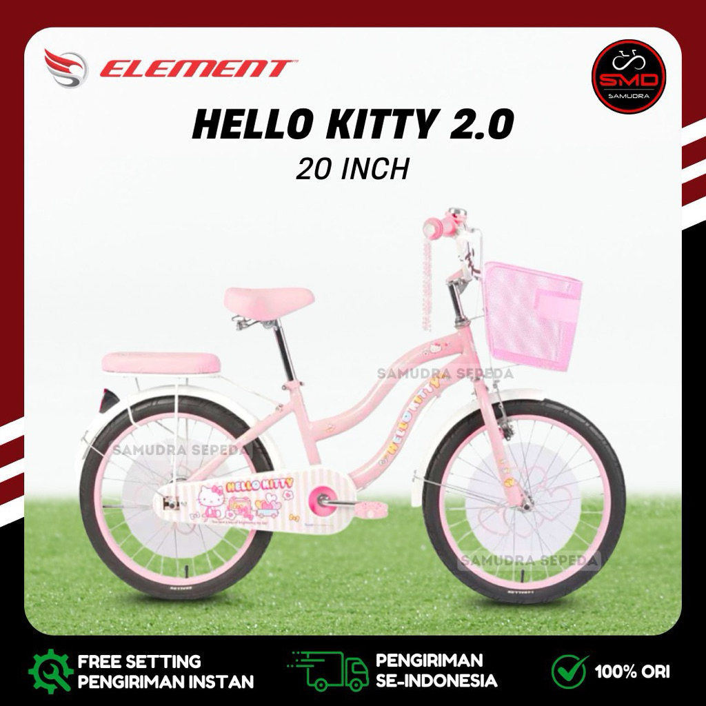 Sepeda Mini anak 20 Inch Keranjang Element Hello Kitty Lisensi Murah Bandung