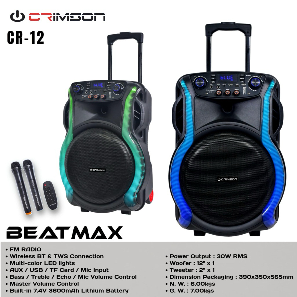 speaker portable 12” Crimson BEATMAX