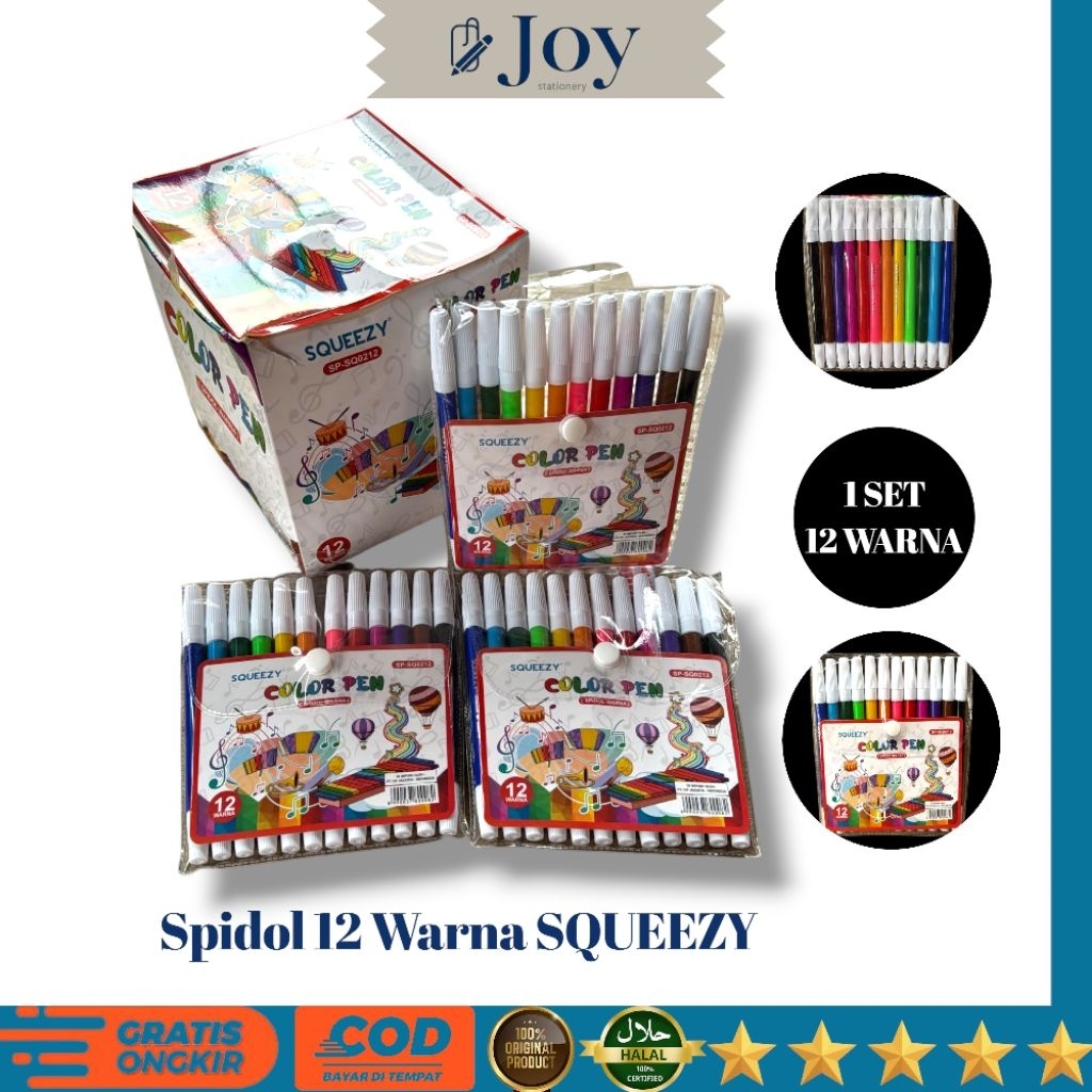 

Spidol Kecil SQUEEZY 12 Warna SP-SQ0212 (1 Set)