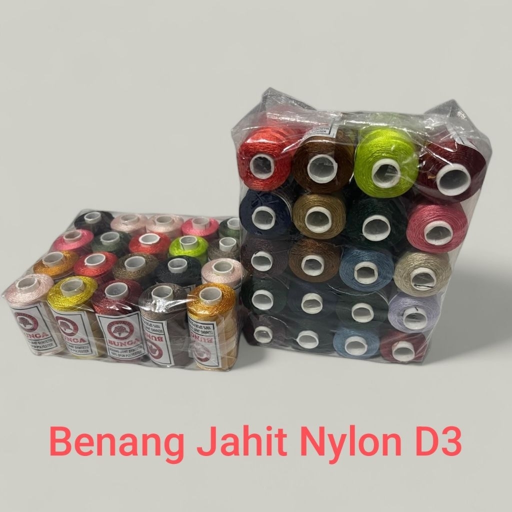 BENANG JAHIT NYLON D3 ISI 20 BIJI RANDOM