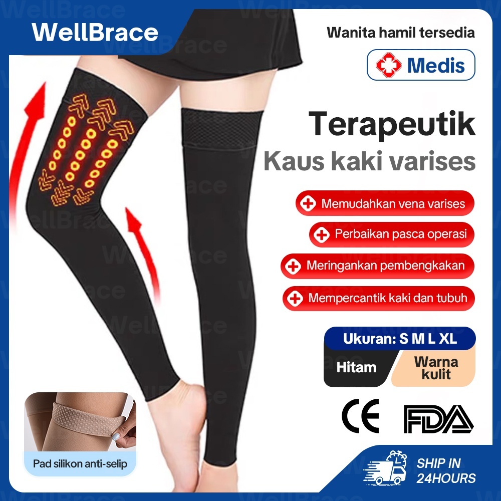 1 pasang】 kaos kaki kompresi untuk kaki bengkak diabetes original stocking varises ccl 2 Pria Wanita