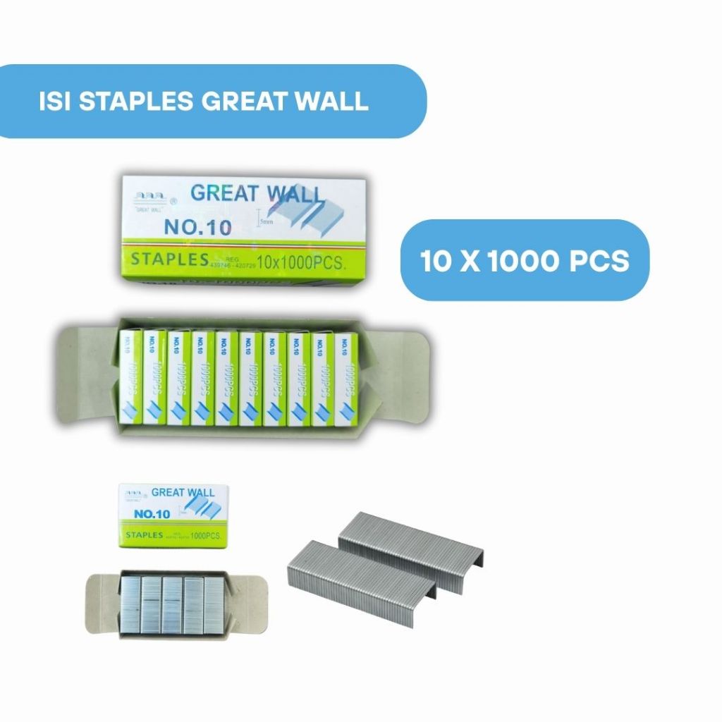 

[1Box / 10 Kotak] Isi Staples Great Wall | Refill Staples No. 10