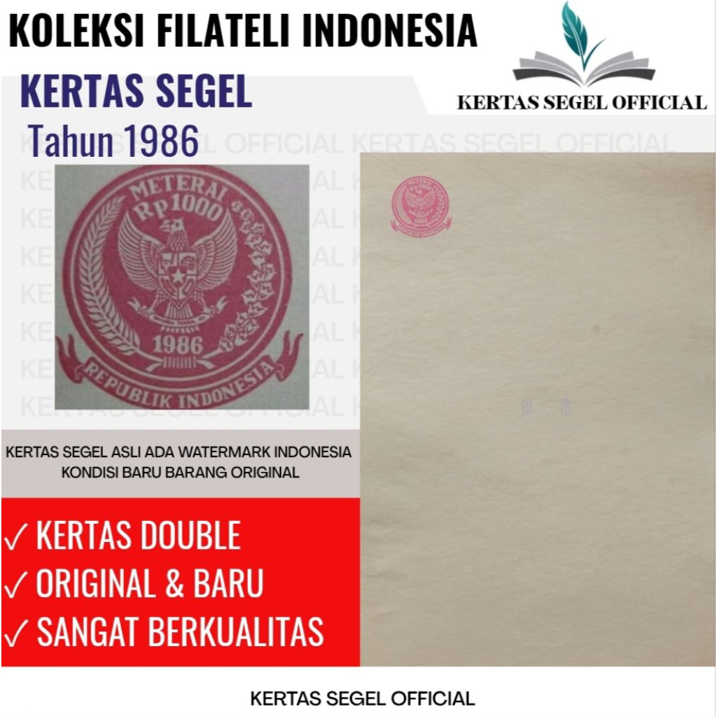 KERTAS SEGEL TAHUN 1986 ORIGINAL