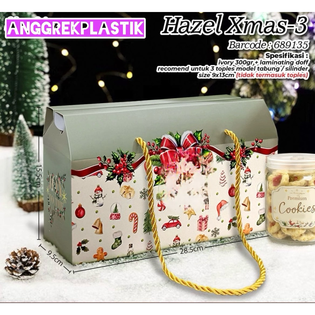 

Dus Box Kue cookies toples jar Natal hazel