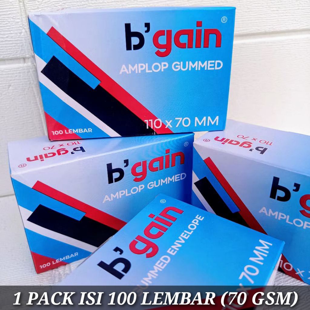 

Amplop Kecil Putih B’gain Gummed 110 x 70 mm | 1 Pack Isi 100 Lembar (70 GSM) – Praktis & Berkualitas