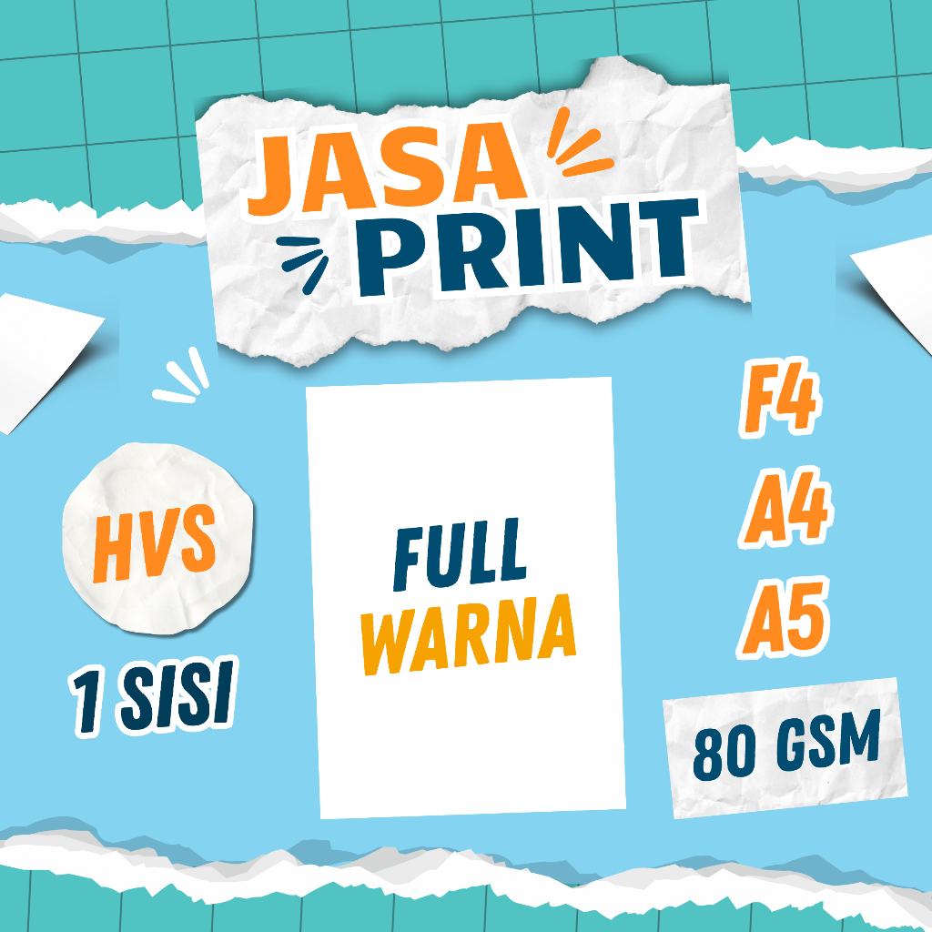 

Jasa Print FULL Warna HVS 80 gsm F4 A4 A5