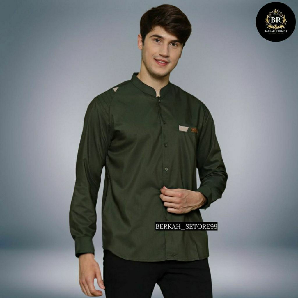Baju Koko Pria Lengan Panjang Exclusive | Baju Koko Putih Ibrahim Lengan Panjang