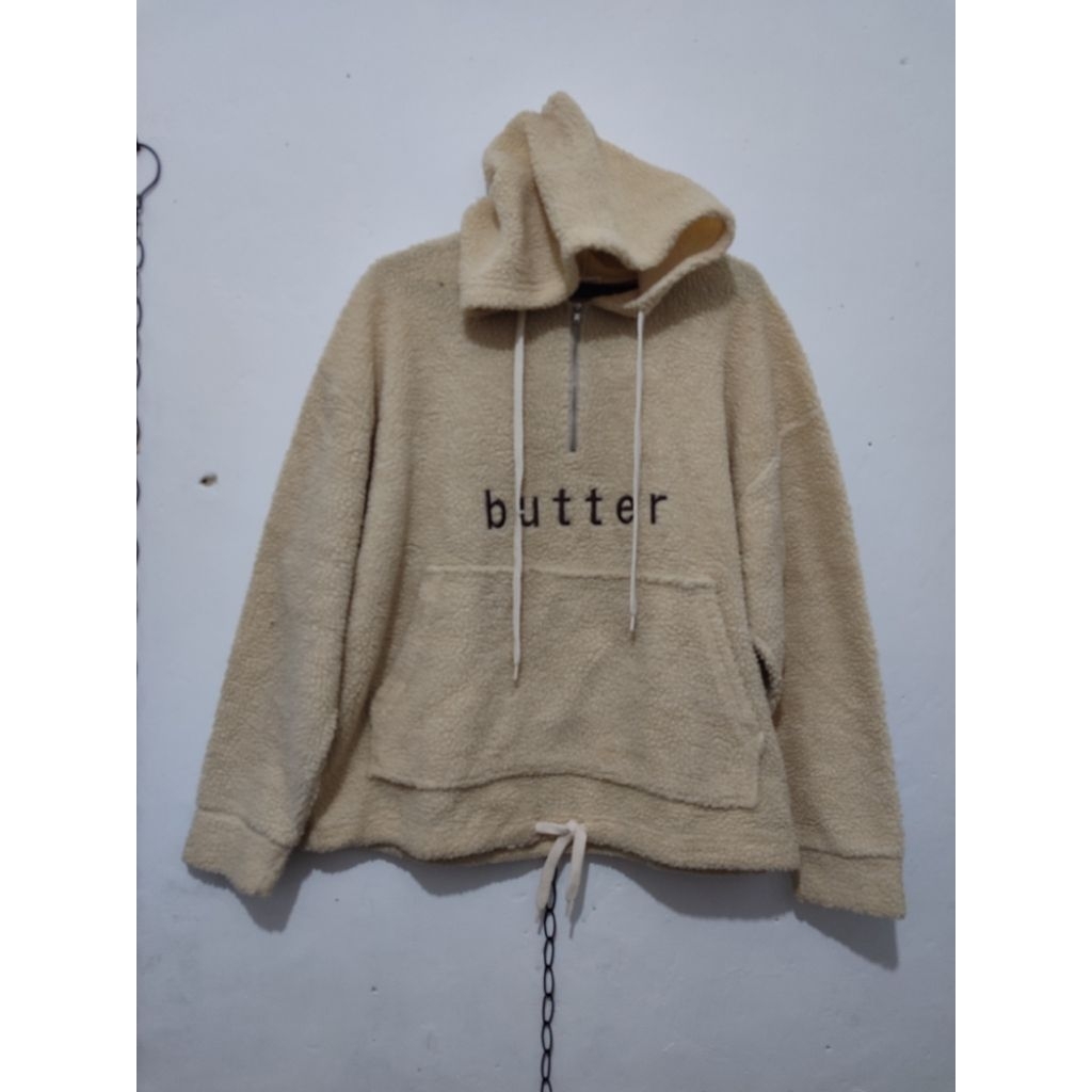 hoodie sherva luar half zipper
