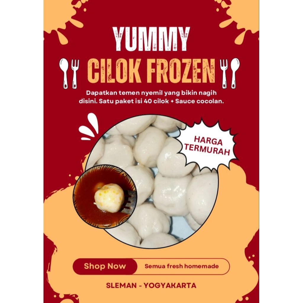 

Cilok frozen yummy isi 40 + sauce cocol homemade termurah terlezat