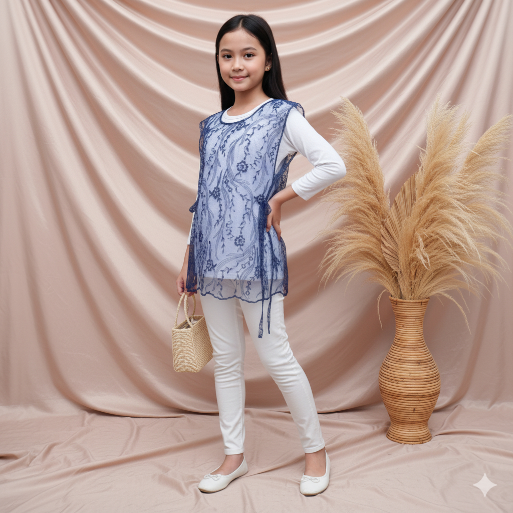 Outer Vest Brokat Anak Perempuan Rompi Kondangan