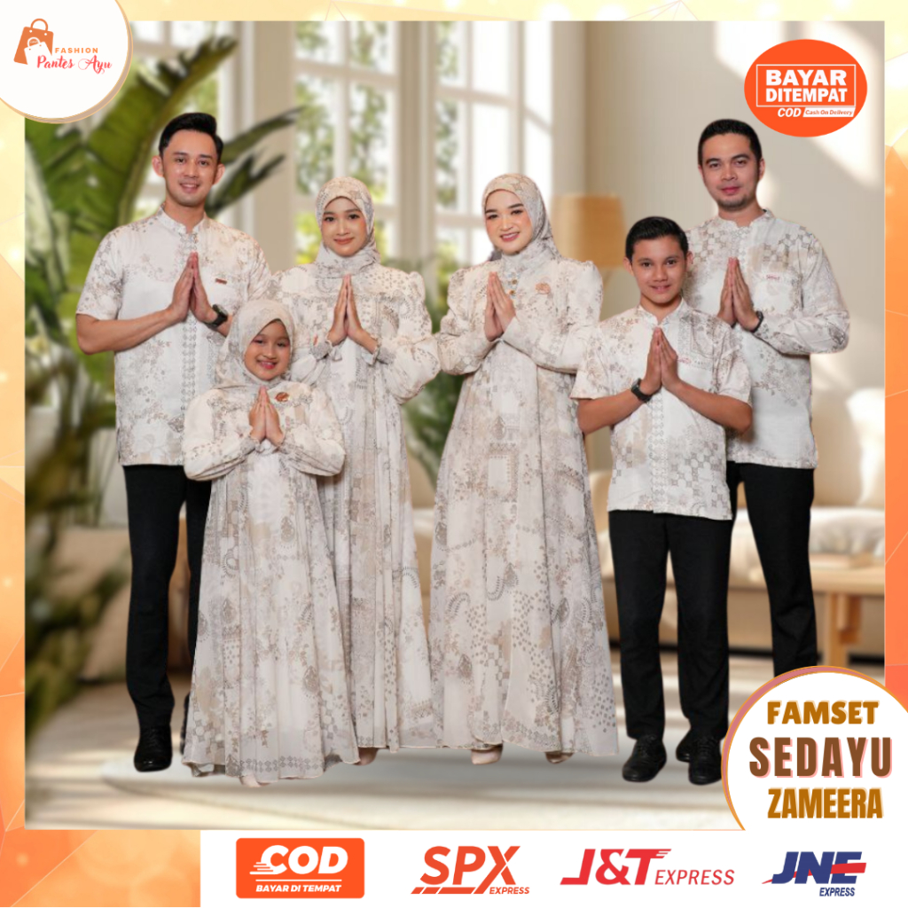Baju Couple Lebaran 2026 Set Couple Gamis Kemeja Lengan Panjang Ayah Ibu Anak Sedayu Set By Zameera