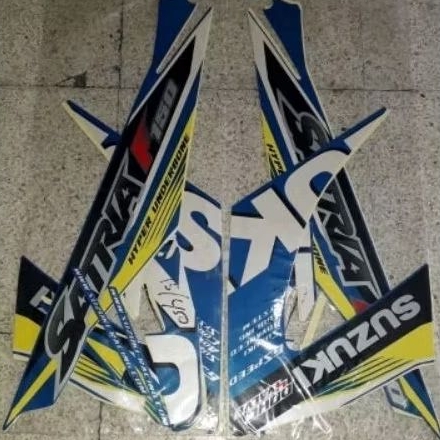 STRIPING LIST STIKER SATRIA FU 150 NEW FACELIFT TAHUN 2015 SERIES GP BIRU KUNING FU FL 150