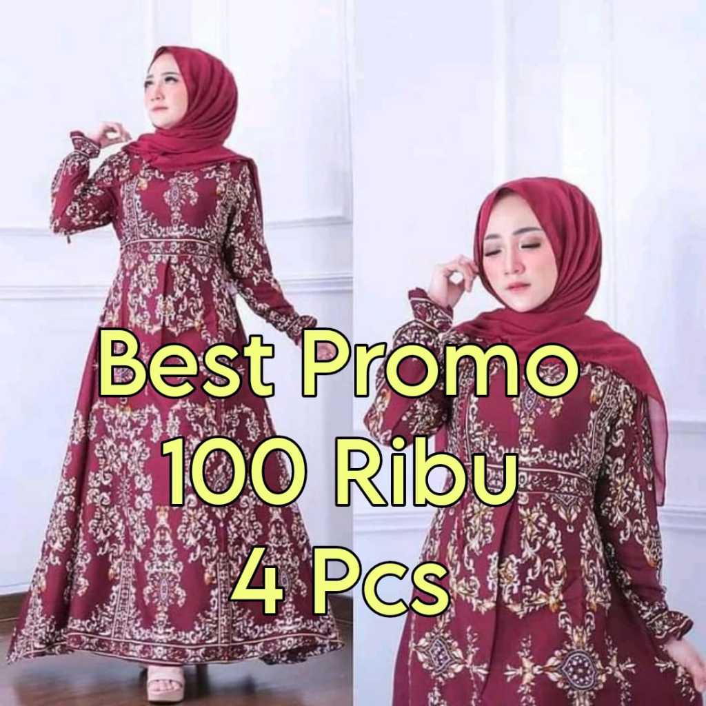 PROMO 100RB DAPAT 4 PCS BAJU GAMIS SULTAN MOTIF BATIK MEWAH GAMIS WANITA MUSLIMAH SYARI TERLARIS