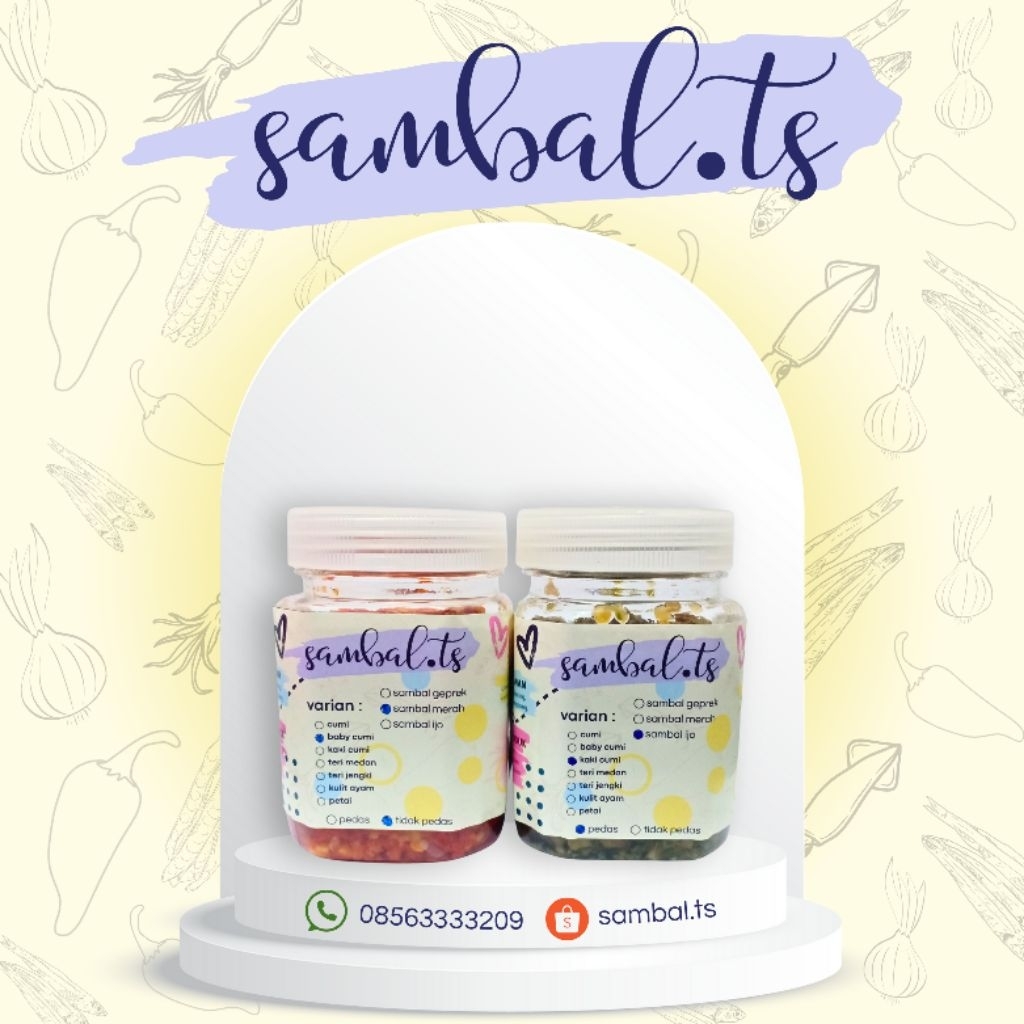 

sambal cumi/baby cumi/kaki cumi, sambal teri medan/jengki, sambal kulit ayam, sambal petai netto 130gr
