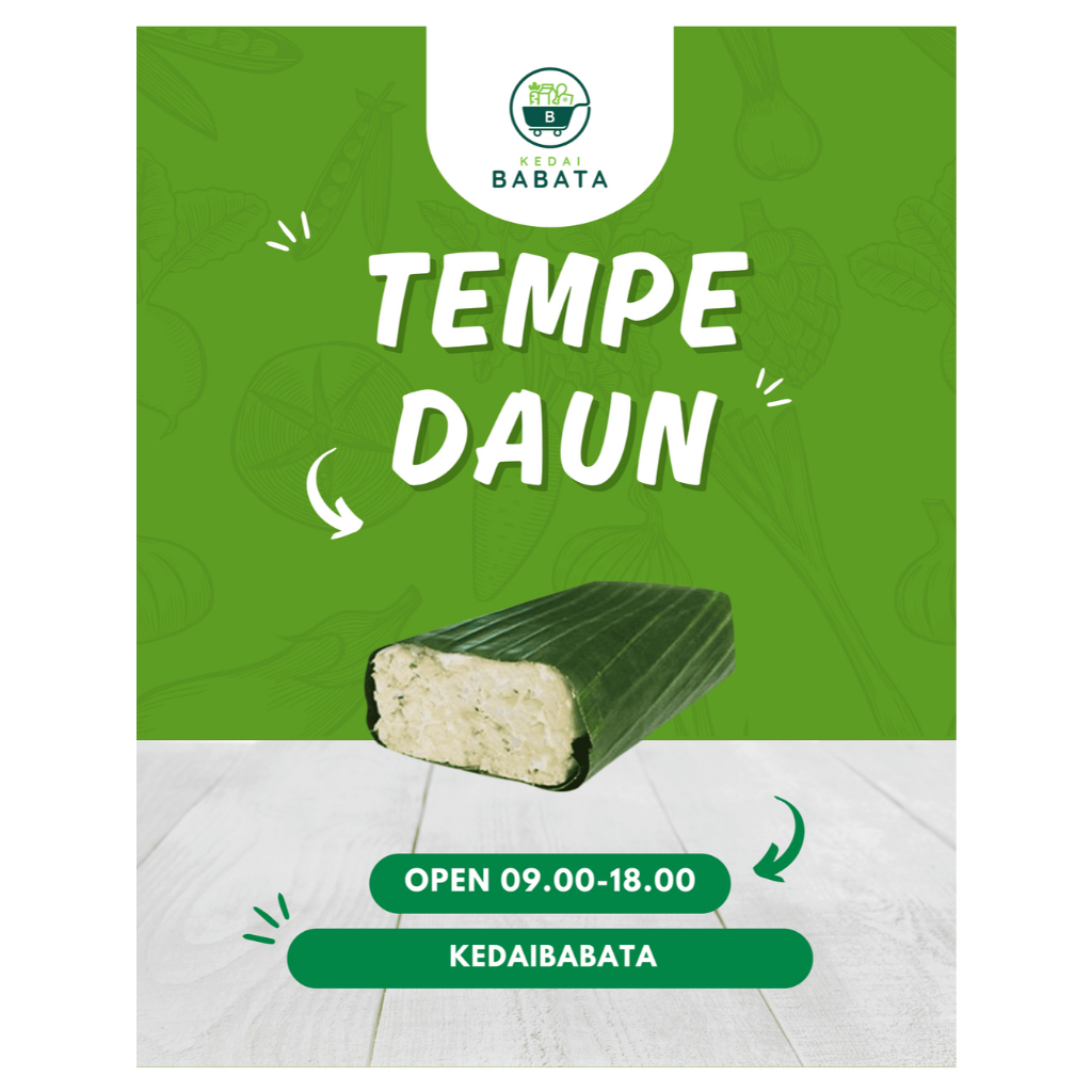 

Tempe Daun Jumbo Kecil Potong Orek Iris Fresh Segar Kedai Babata Padang