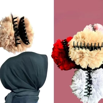 Jepit Rambut Kain / Cepol Jilbab Hitam / Jepitan Rambut Cepol Hijab /Scrunchies Jilbab