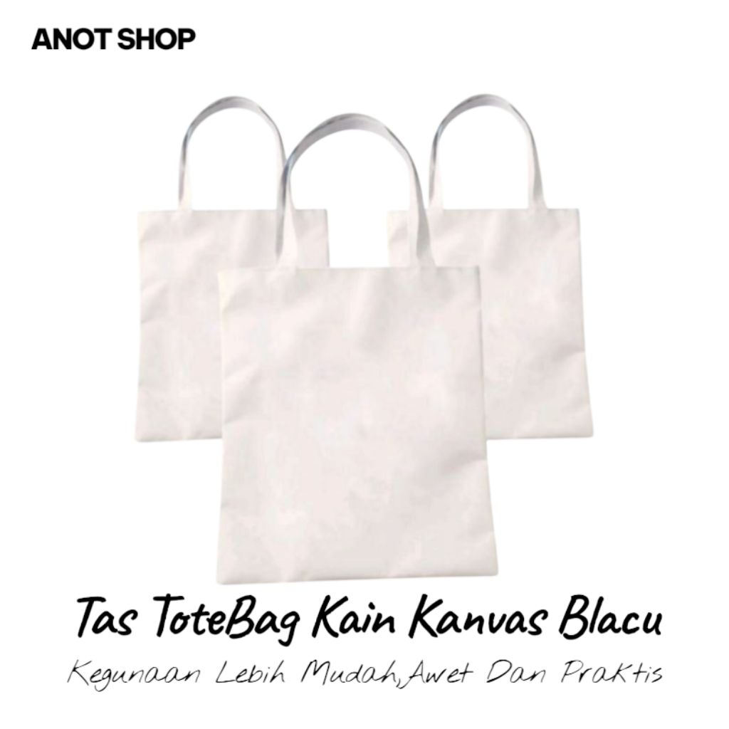 Tas Totebag Kain Kanvas Blacu Tebal Polos Termurah