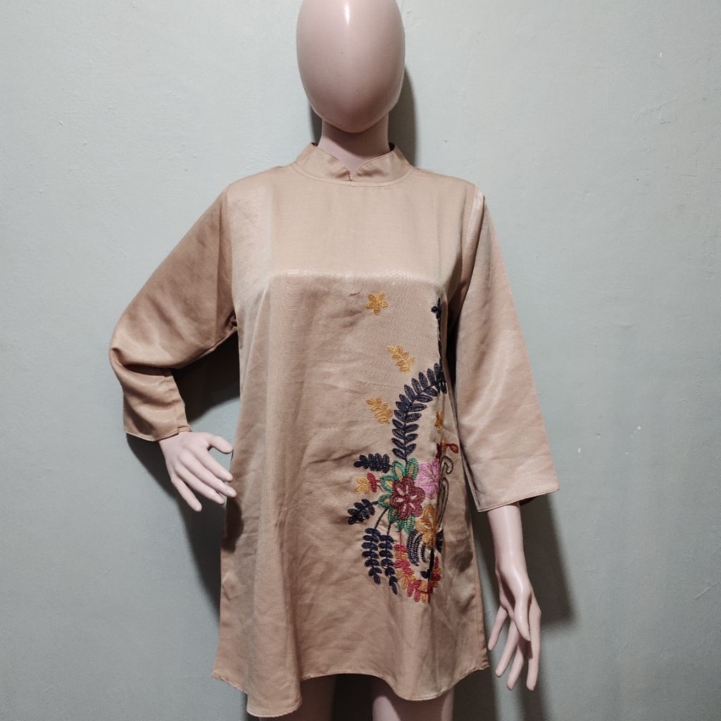 ELIZABETH JORDAN tunik bordir tunik gamis tunik nude mididress nude dress