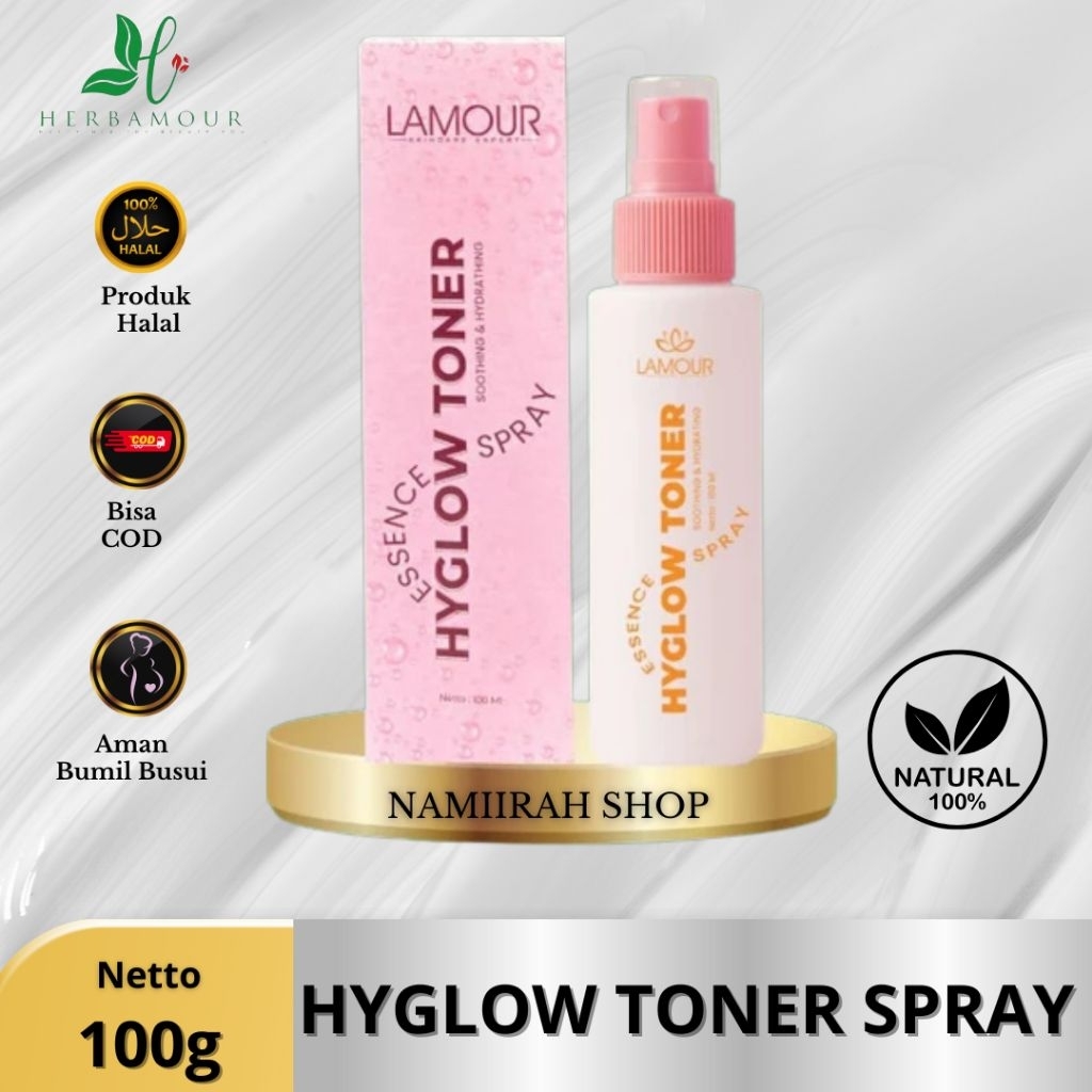 HYGLOW TONER ESSENCE SPRAY LAMOUR - Toner pemutih & pelembab wajah untuk semua jenis kulit Original 