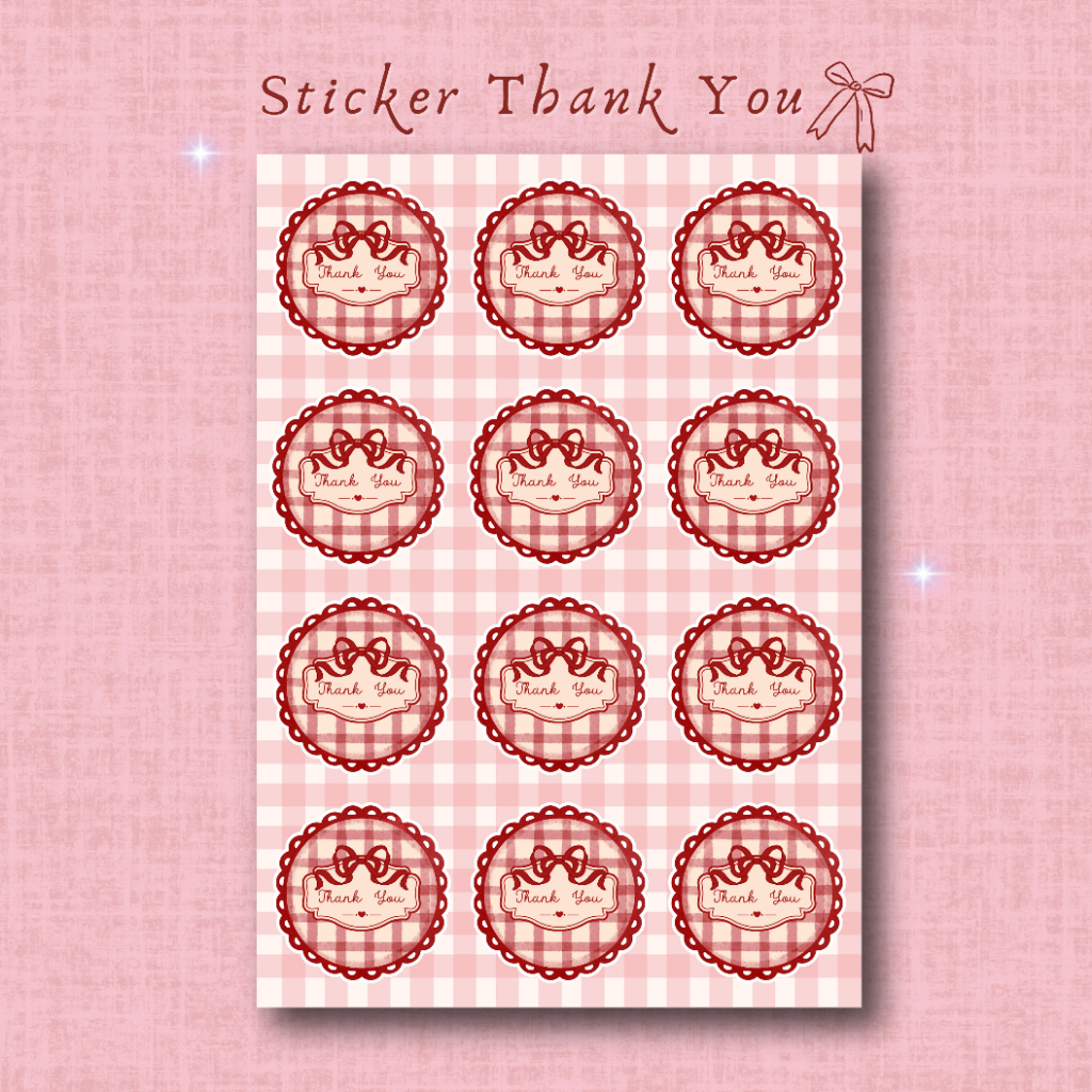 

Sticker Thank You - Aesthetic Vinyl Sticker Pack with Kiss Cut (A6)