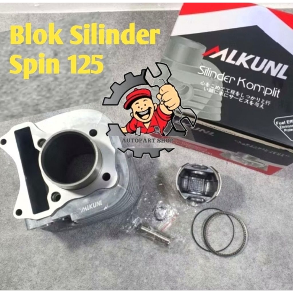 Blok Silinder komplit Spin 125 Original merk Mlkunl