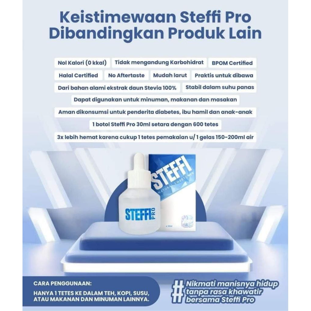 

Steffi Pro Pengganti Gula 100% alami Daun Stevia