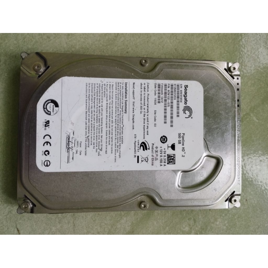 Hardisk 500Gb rusak