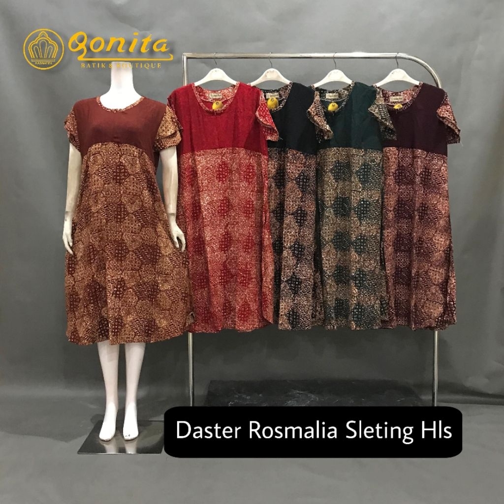 Daster Pekalongan || Daster Rosmalia Sleting Hls Qonita Batik || Daster Murah || Daster Qonita Batik