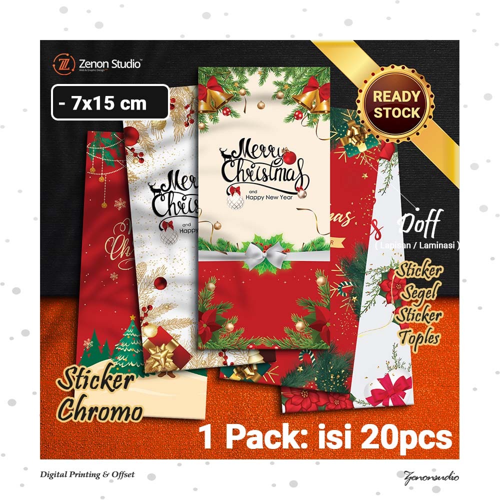 

[20pcs] Stiker Segel Natal Christmas | Sticker Label Box Kemasan Kue Cookies Parcel Hampers Ver4