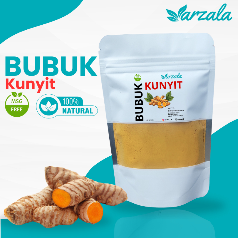 

Arzala - Bubuk Kunyit Murni – Bumbu Masakan Alami, Jamu Herbal Tradisional, Minuman Kesehatan, Tanpa Campuran, 100% Kunyit Asli Pilihan, Praktis, Higienis, Kaya Manfaat, Rasa & Aroma Autentik, Cocok untuk Memasak, Minuman, dan Ramuan Herbal