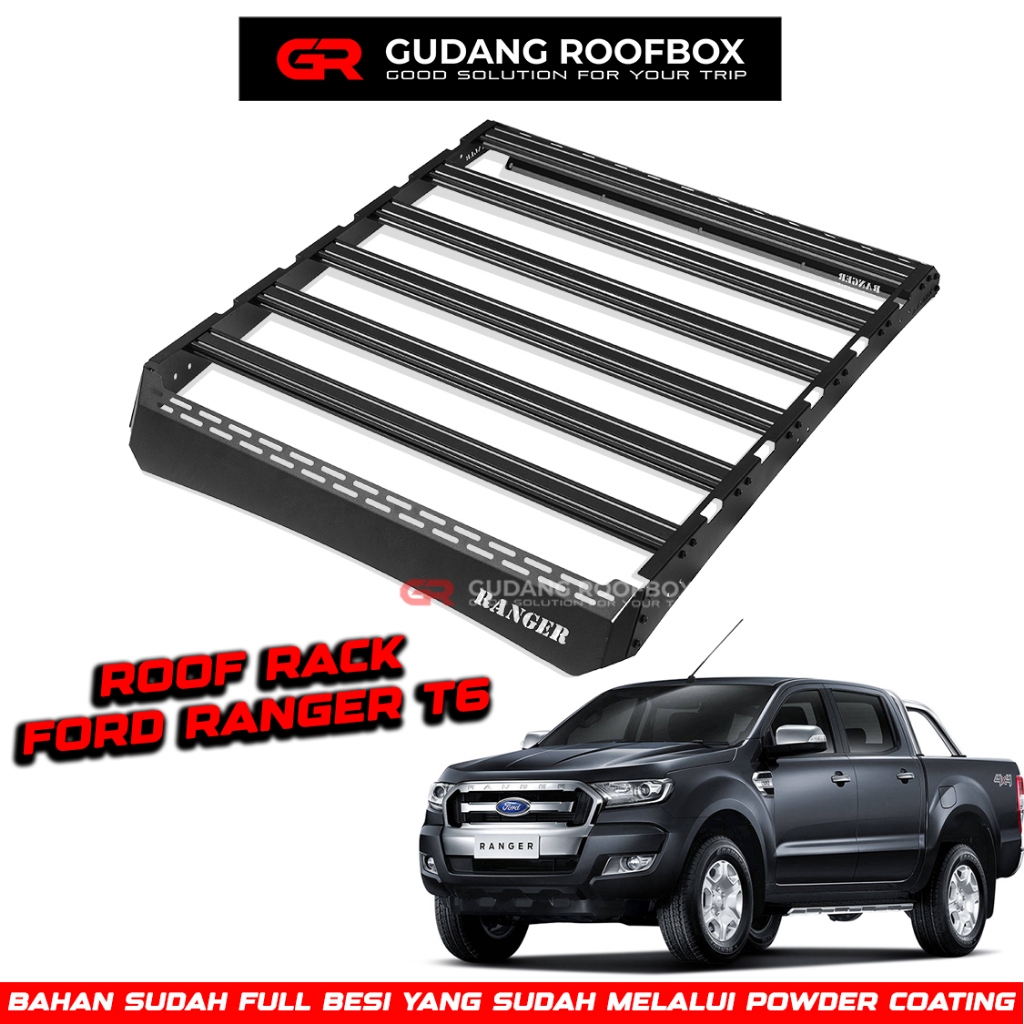 Platform Atap Roof Rack Rak Bagasi Atas Mobil Ford Ranger T6 Double Cabin Model Flat