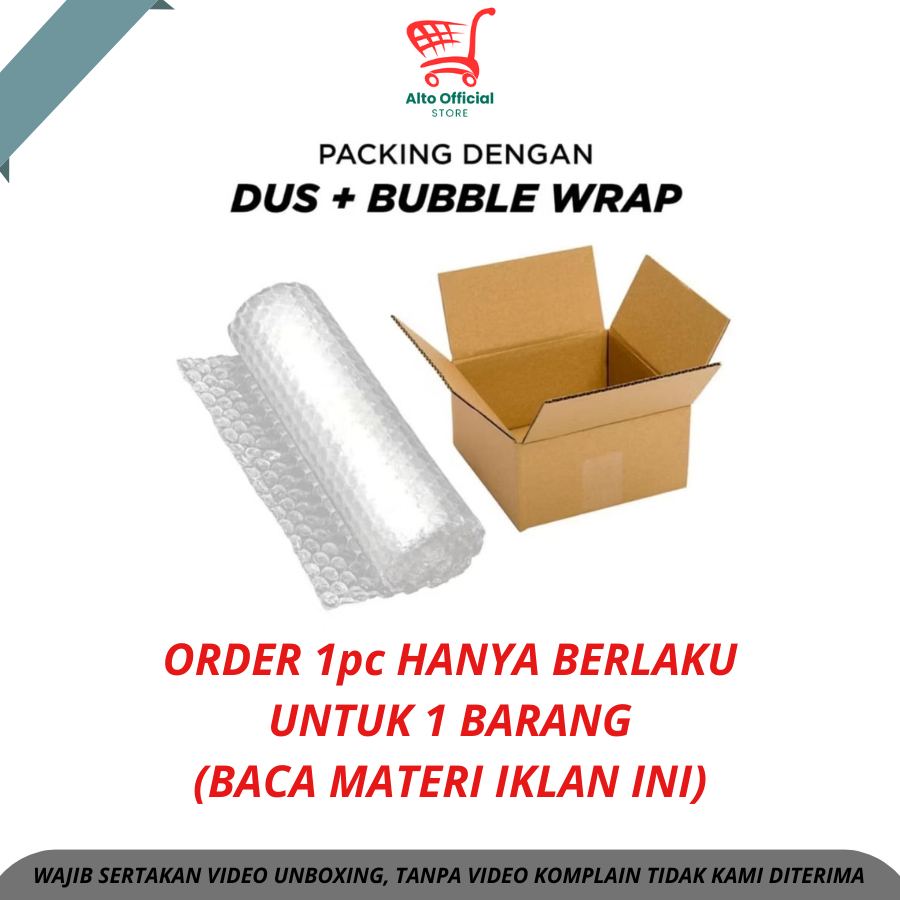 

Tambahan Packing Ekstra Aman Dus + Bubble Wrap (untuk 1 barang)