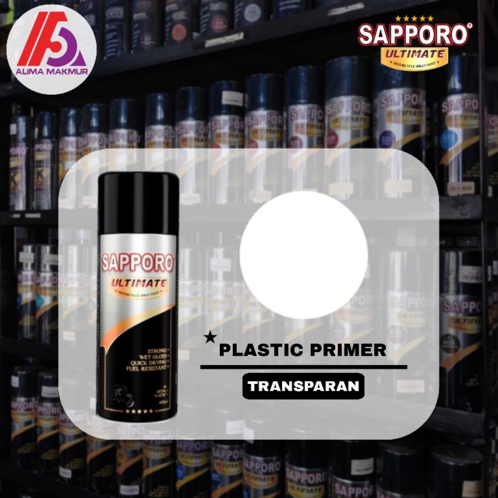 Sapporo Ultimate Plastic Primer / PP Primer / Cat Dasar Plastik Primer / Cat Plastik Primer