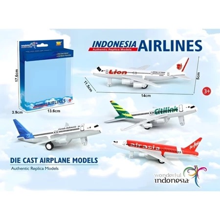 Mainan Anak Diecast Miniatur Pesawat Citilink / Lion / Garuda