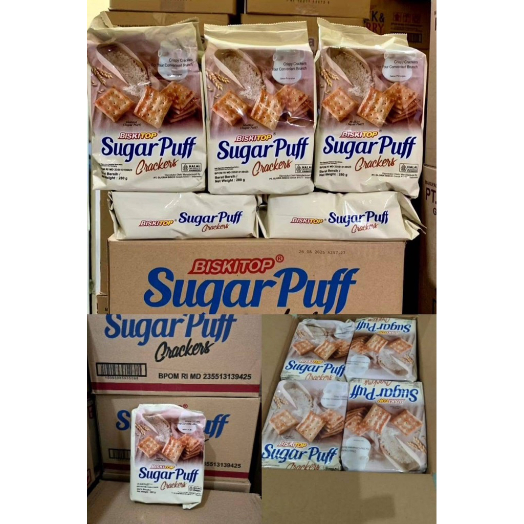 

Biskitop Sugar puff 280 gram 1 dus isi 12 pcs / Jajan hajatan •mamayitoserba