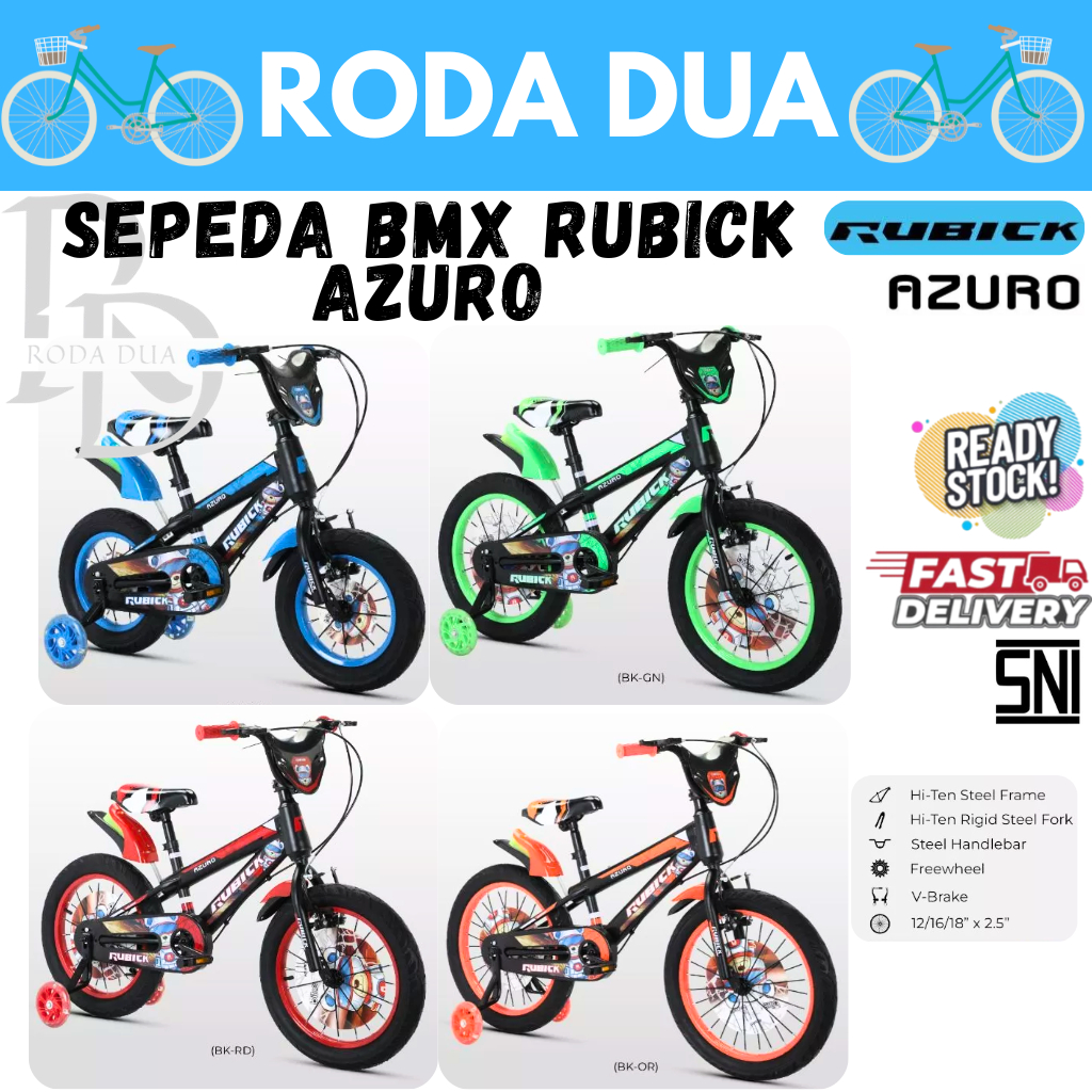 SEPEDA BMX ANAK UKURAN 18" RUBICK AZURO BAN 2.50