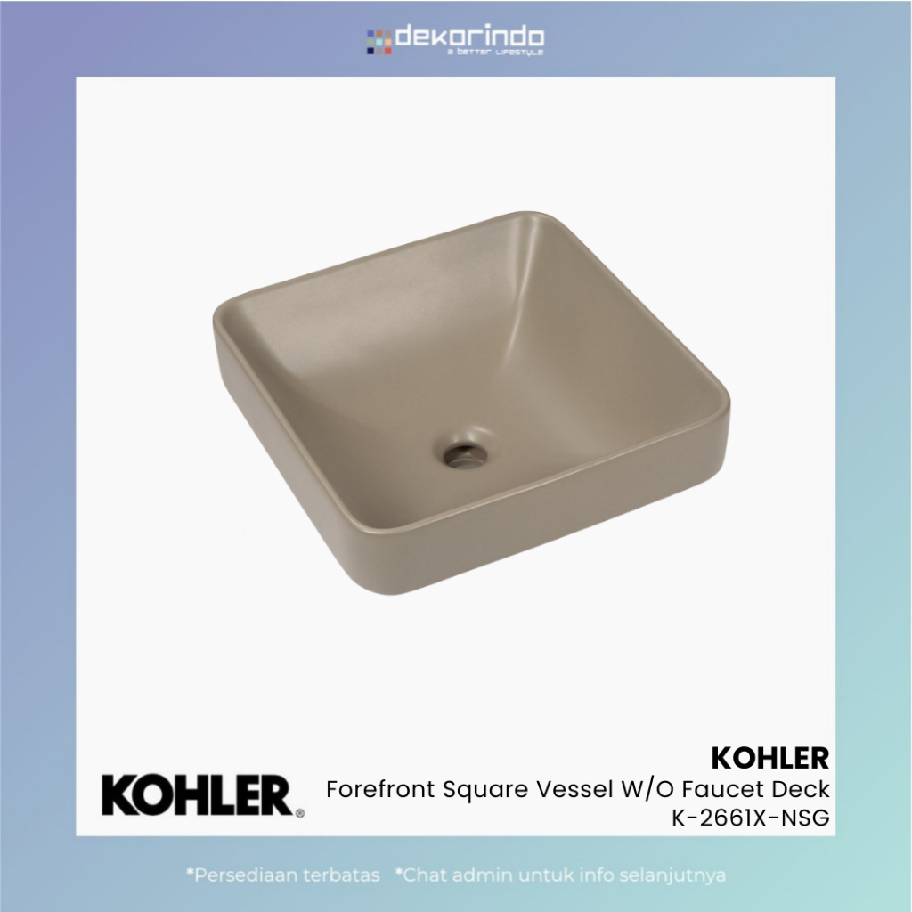 KOHLER - WASTAFEL FOREFRONT VESSEL KOTAK 16" - K-2661X-NSG