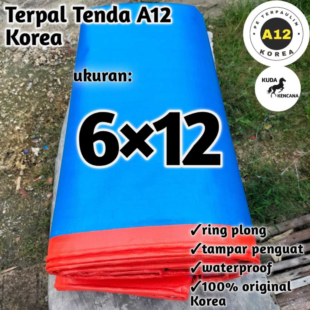 Terpal A12 Korea ukuran 6x12 Waterproof Anti UV