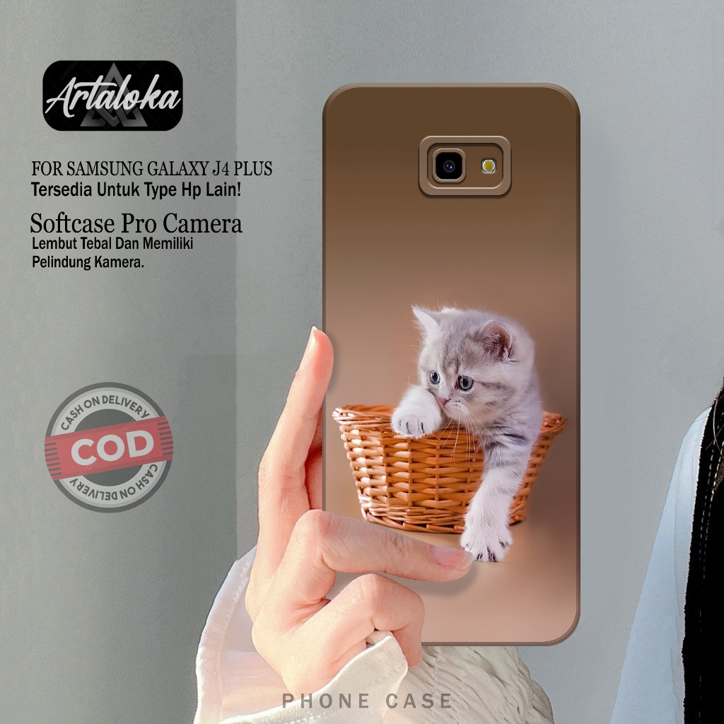 Softcase Hp Samsung Galaxy J4 Plus Fashion Case Kucing Case Samsung Galaxy J4 Plus Silikon TPU Pro C
