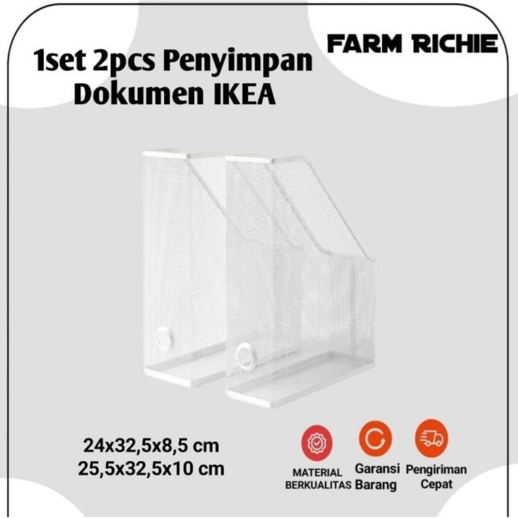 Set Binder Isi 2 Pcs Tempat File Majalah Buku Baja Putih Folder Box