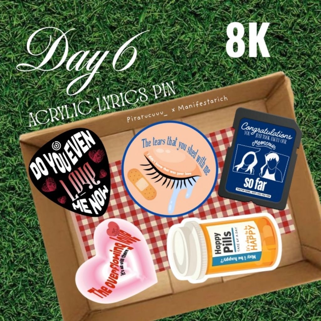 Day6 Acrylic Lyrics Pin | Pin Akrilik Lirik Day6 | Pirarucuuu_ x Manifestarich