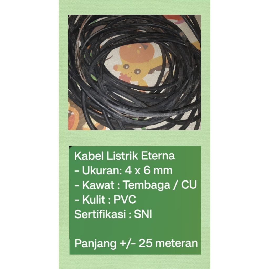 Kabel Listrik Eterna 4x6 mm Tembaga 4 x 6
