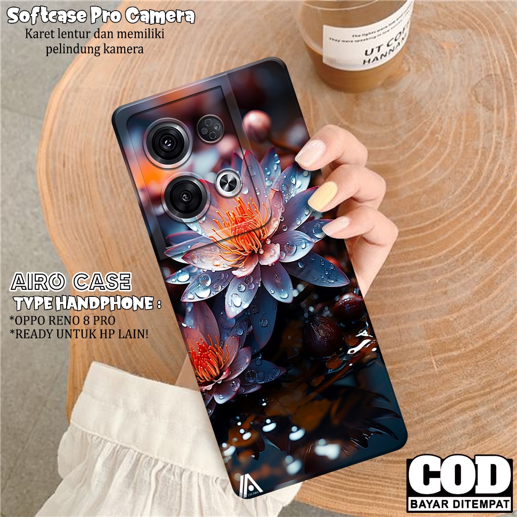 Case Oppo Reno 8 pro Terbaru - Softcase Oppo Reno 8 pro - Fashion Case BUNGA - Casing Oppo Reno 8 pr