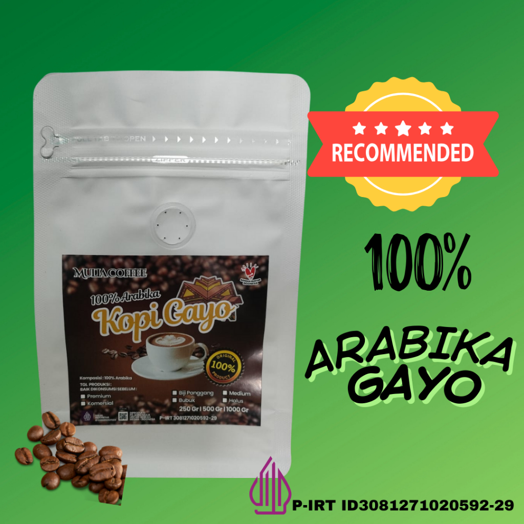 

Biji Kopi 100% Full Arabica Gayo Mulia Coffee 250 gr 500gr 1Kg
