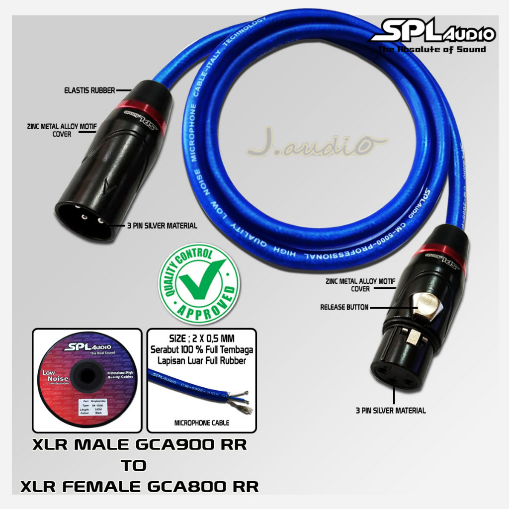 SPL AUDIO CM-5000 - Kabel audio / kabel sound microphone XLR Male 900 RR to XLR Female 800 RR SPL AU