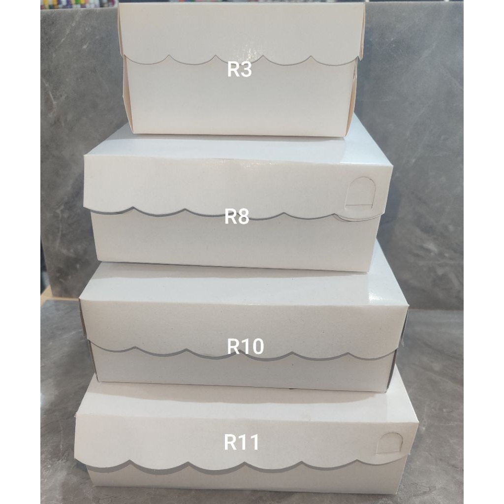KOTAK NASI WARNA PUTIH RENDA / DUS KUE DENGAN BERBAGAI UKURAN