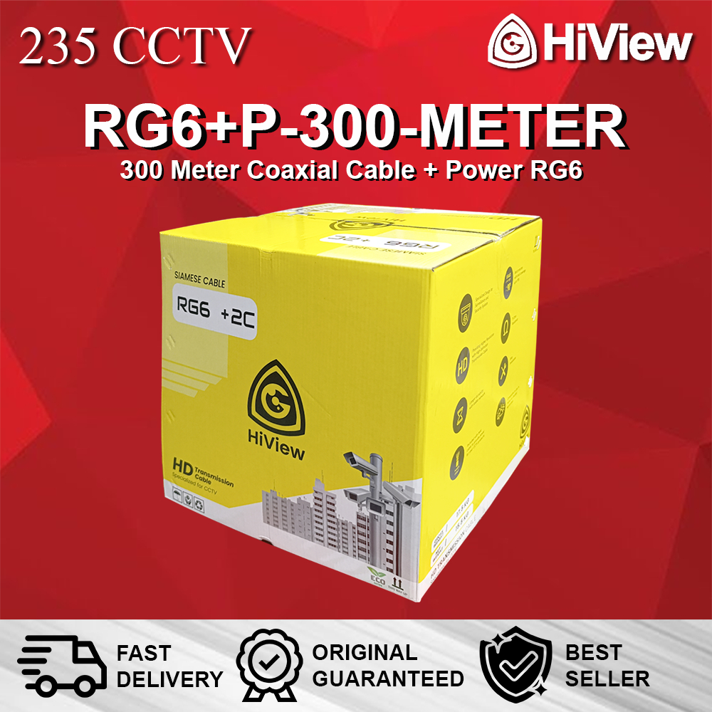 HIVIEW Kabel RG6+P-300-METER 300 Meter Coaxial Cable + Power RG6