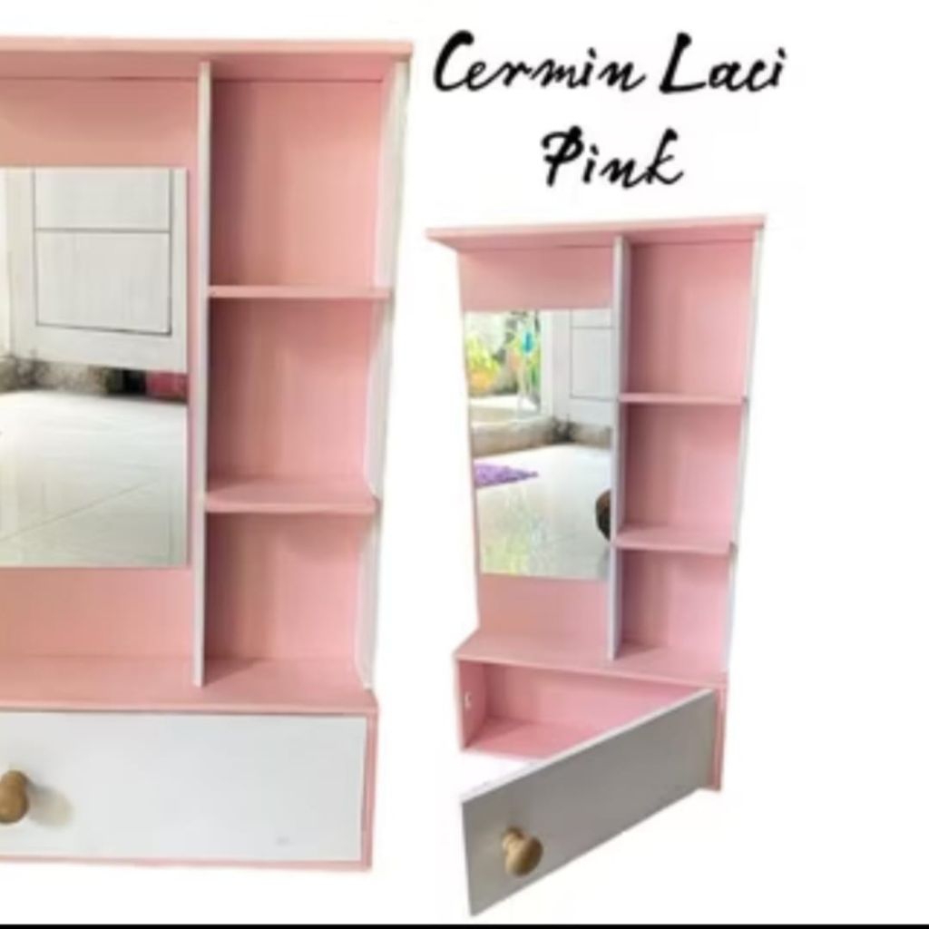 RAK KOSMETIK , RAK KOSMETIK MODERN, RAK KOSMETIK AESTHETIC , CERMIN RIAS , LACI