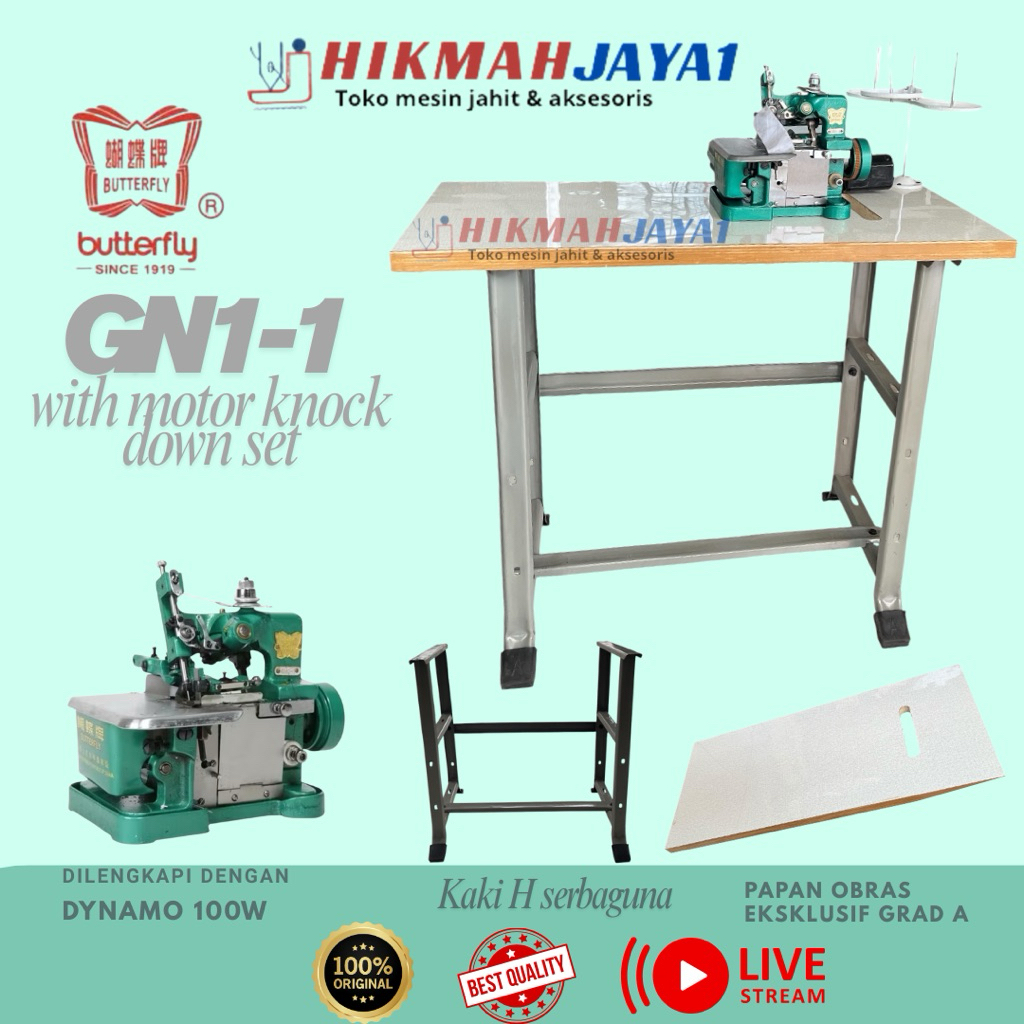 Mesin Obras Benang 3 Buterflay dan SINGER new