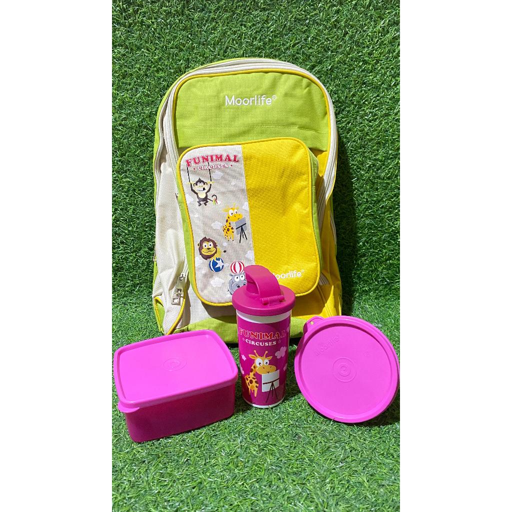 Paket Anak BTS Funimal Moorlife – Tumbler, Kotak Makan, Bowl & Tas Sekolah Lucu